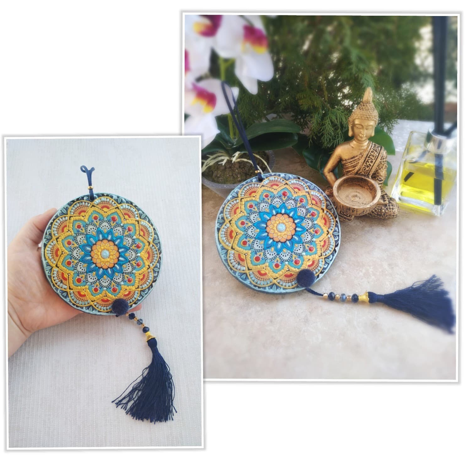 Mandala arte de la pared decoración de madera decoración de | Etsy