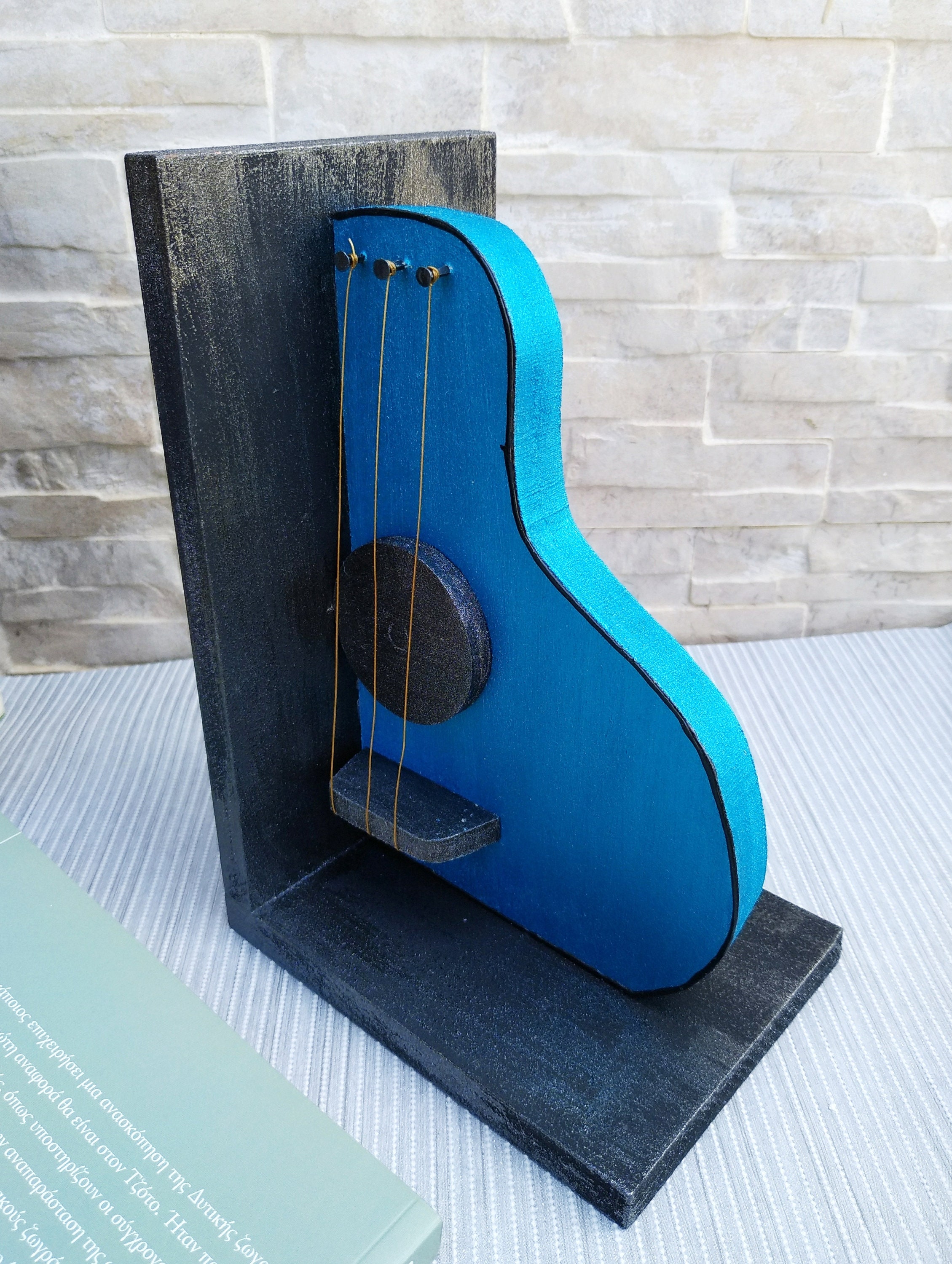 Guitar bookends wooden guitar desk organizer bookend Etsy