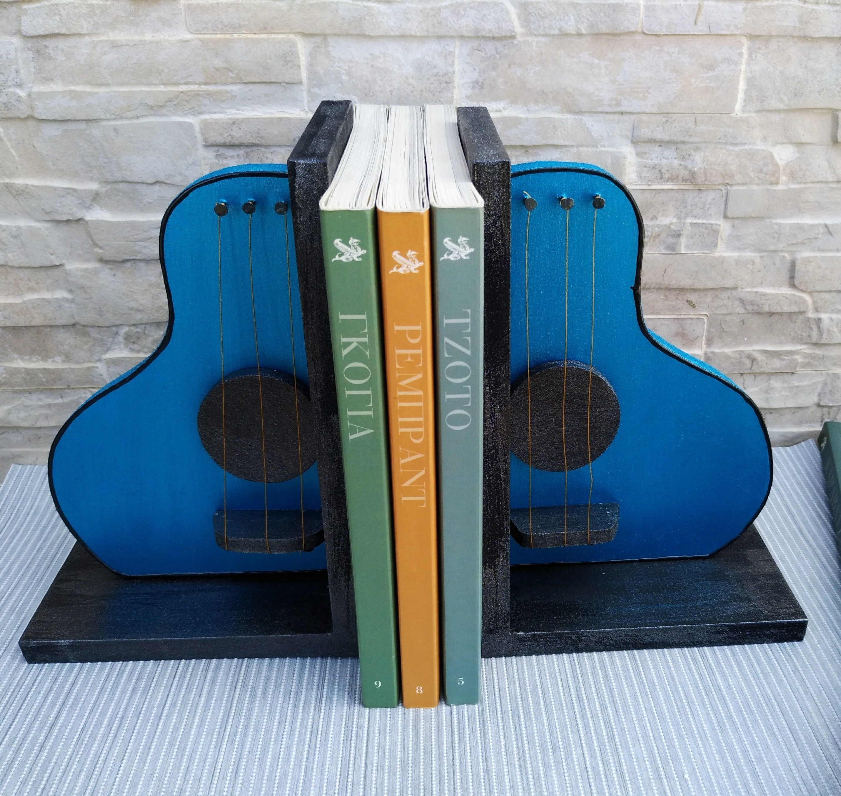 Guitar bookends wooden guitar desk organizer bookend Etsy