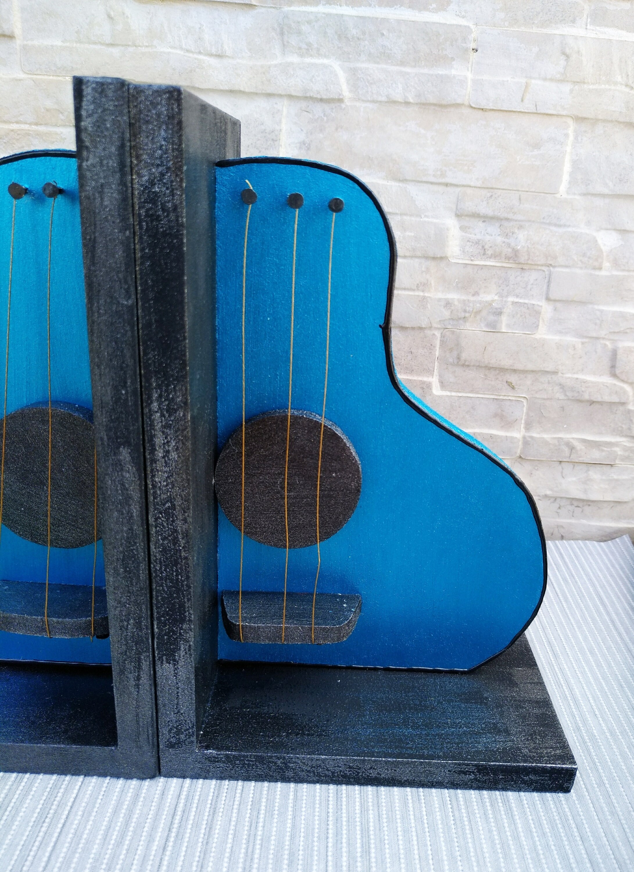 Guitar bookends wooden guitar desk organizer bookend Etsy
