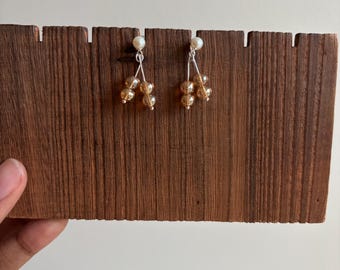 Freshwater Pearl Earrings, Beaded Earrings, Silver Earrings