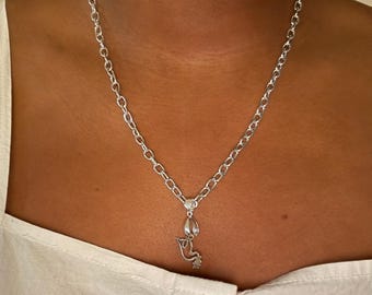 Silver/Gold Peace Dove Necklace, Unique Necklace, Meaningful Gift, Anniversary Gift