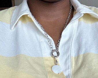 Silver Freshwater Pearl Necklace, Freshwater Pearl Bead, Everyday Jewelry, Unique Gift