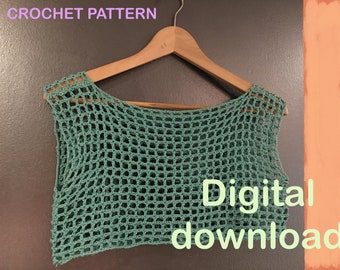 Crochet Mesh Top Pattern Digital Download