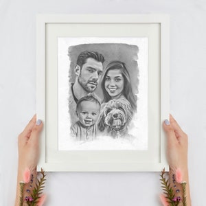 Custom Pencil Sketch style portrait design From Your Photo -  Sketch Style Art Drawing Gift