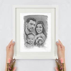 Custom Pencil Sketch Style Portrait From Your Photo - Digital Sketch Art Print Drawing - Custom Portrait From Photo