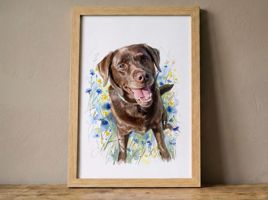 Custom Dog Memorial Portrait From Photo – Hand-painted Watercolour ...