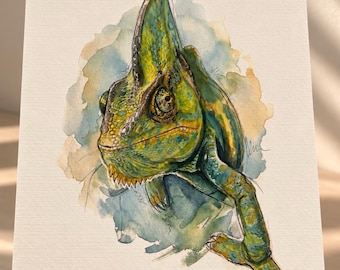 Custom Reptile Portrait | Personalised Pet Portrait from Photo | Watercolour Reptile Art Print | Lizard, Snake, Gecko & Tortoise Gift