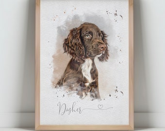 Custom Watercolour Pet Portrait Gift, Personalised Dog Portrait, Dog loss gift, Custom Dog Portrait Painting, Pet Memorial art
