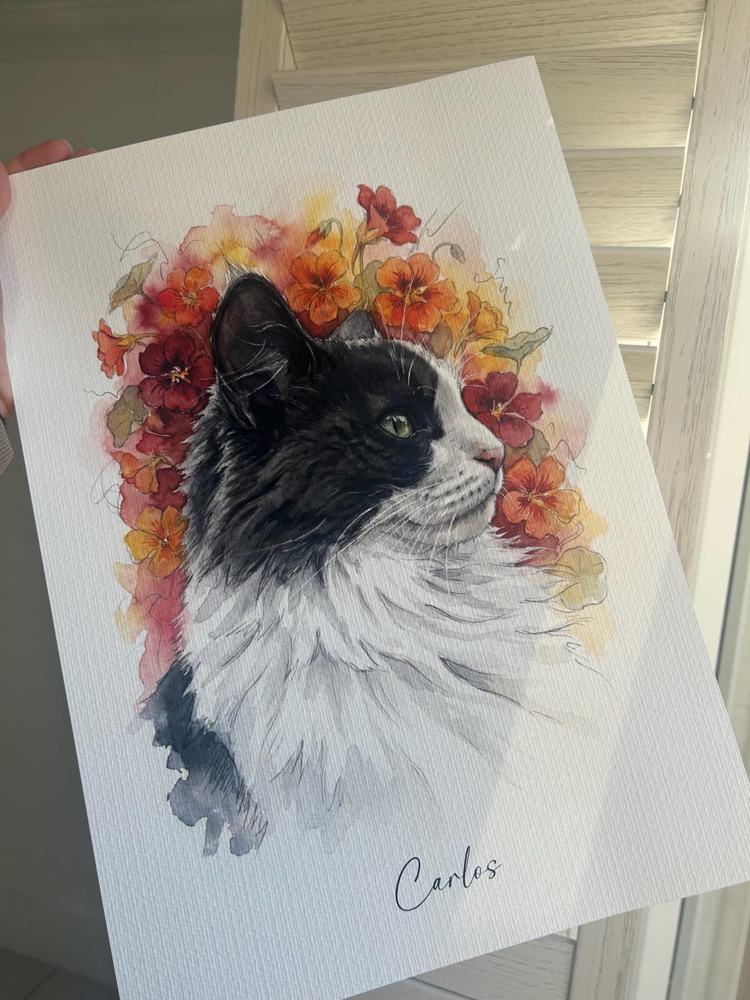 Custom Dog or Cat Portrait – Hand-painted Watercolour Pet Art Print ...