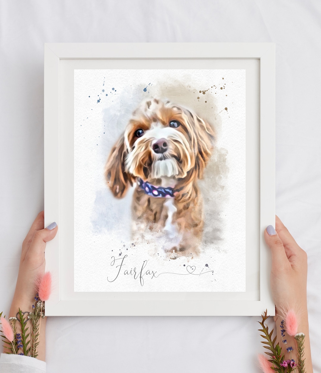 Custom Watercolour Pet Portrait Personalised Pet Print Custom Portrait ...