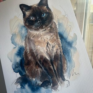 Custom Hand-drawn Cat Portrait Print | Personalised Pet Memorial Gift | Cat Loss Keepsake | Pet Art from Photo image 4