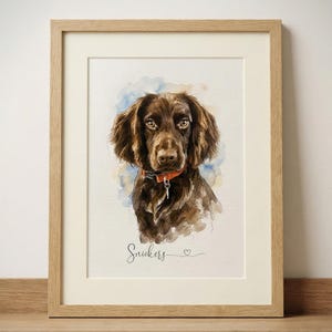 Custom Dog Portrait – Hand-Painted Watercolour Pet Art print from Photo | Personalised Memorial Gift | Keepsake