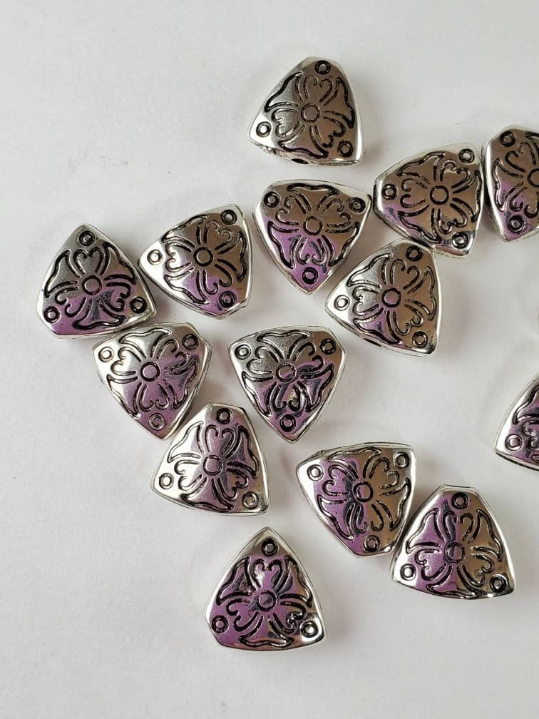 Triangular Bead Triagular Beads. Floral Design Triangular Beads. - Etsy