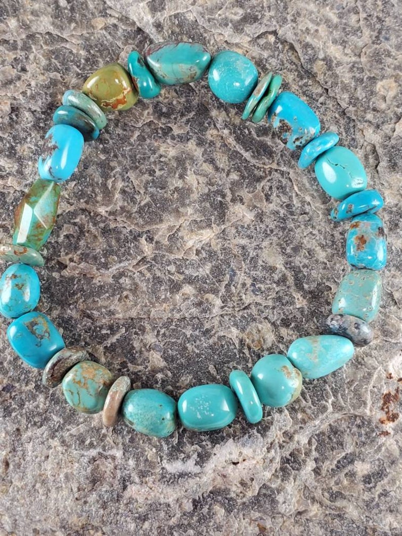Turquoise Breacket Genuine Turquoise Bracelet. Nugget Turquoise Bracelet. - Etsy