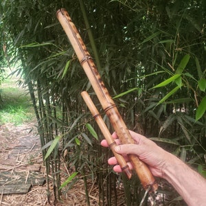 sweet percussion instrument of natural bamboo, natural wood block music sound, all natural USA travel didgeridoo for zen hippie drum circles