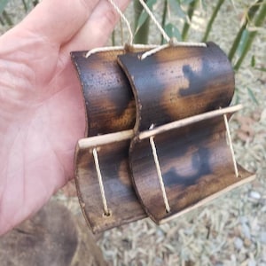 replacement wind chime sails for Domestic Bamboo windchimes, easy to install pair of bamboo sails on string, when mother nature blows hard