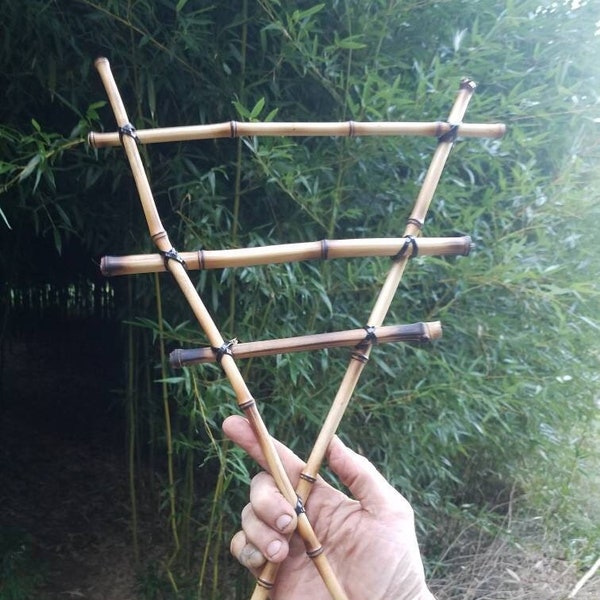 natural bamboo trellis for small potted plants, made in USA, superior durability organic stakes, green thumb hippie gardener cool zen gift