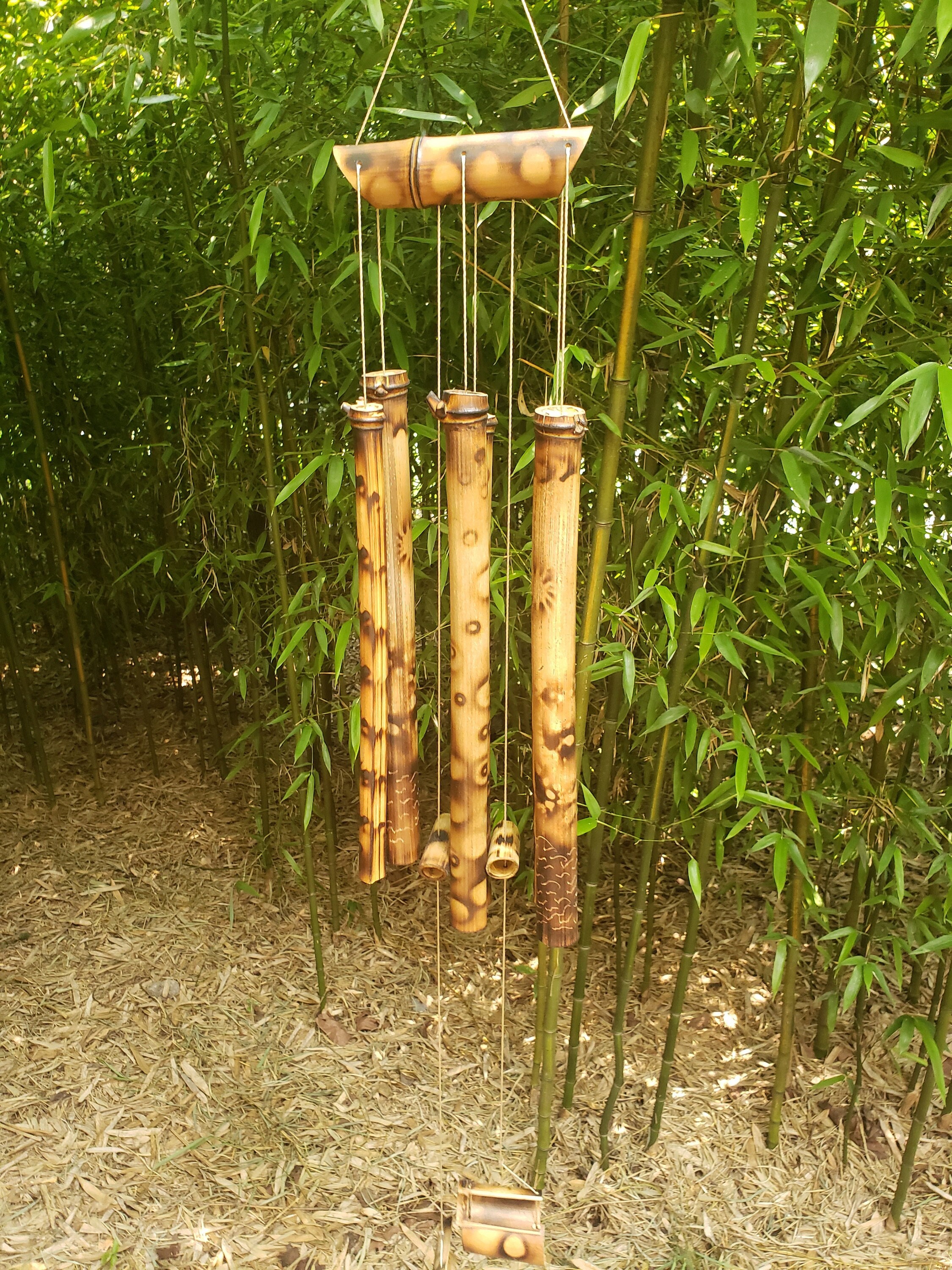 Carillons éoliens en bambou naturel, cadeau de plage tropicale exotique  durable pour la détente zen, porche de jardin biologique carillon terreux  apaisant naturel, États-Unis -  France