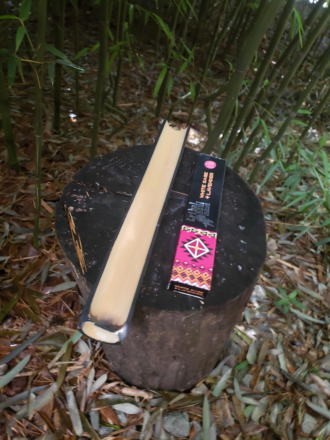Natural Bamboo Incense Holder Ash Catcher, Moon and Stars Pyro Art ...