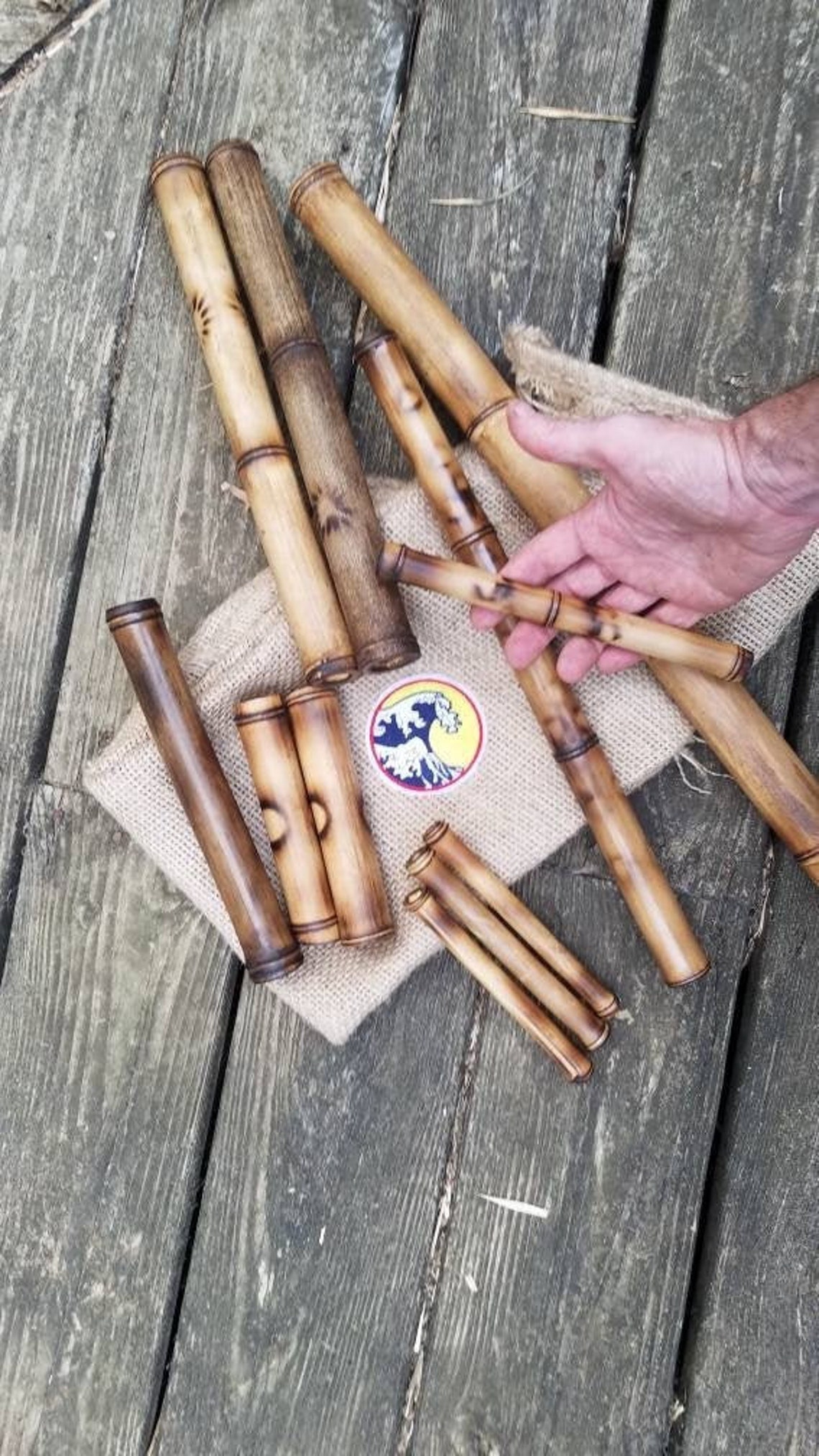 Bamboo massage stick set healing muscle tension spa relaxion Etsy