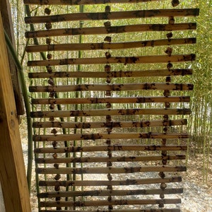 bamboo slat blinds, handmade in USA, natural organic earthy zen window decor 29 x 37, custom sizes available, fun tiki tropical beach hippie