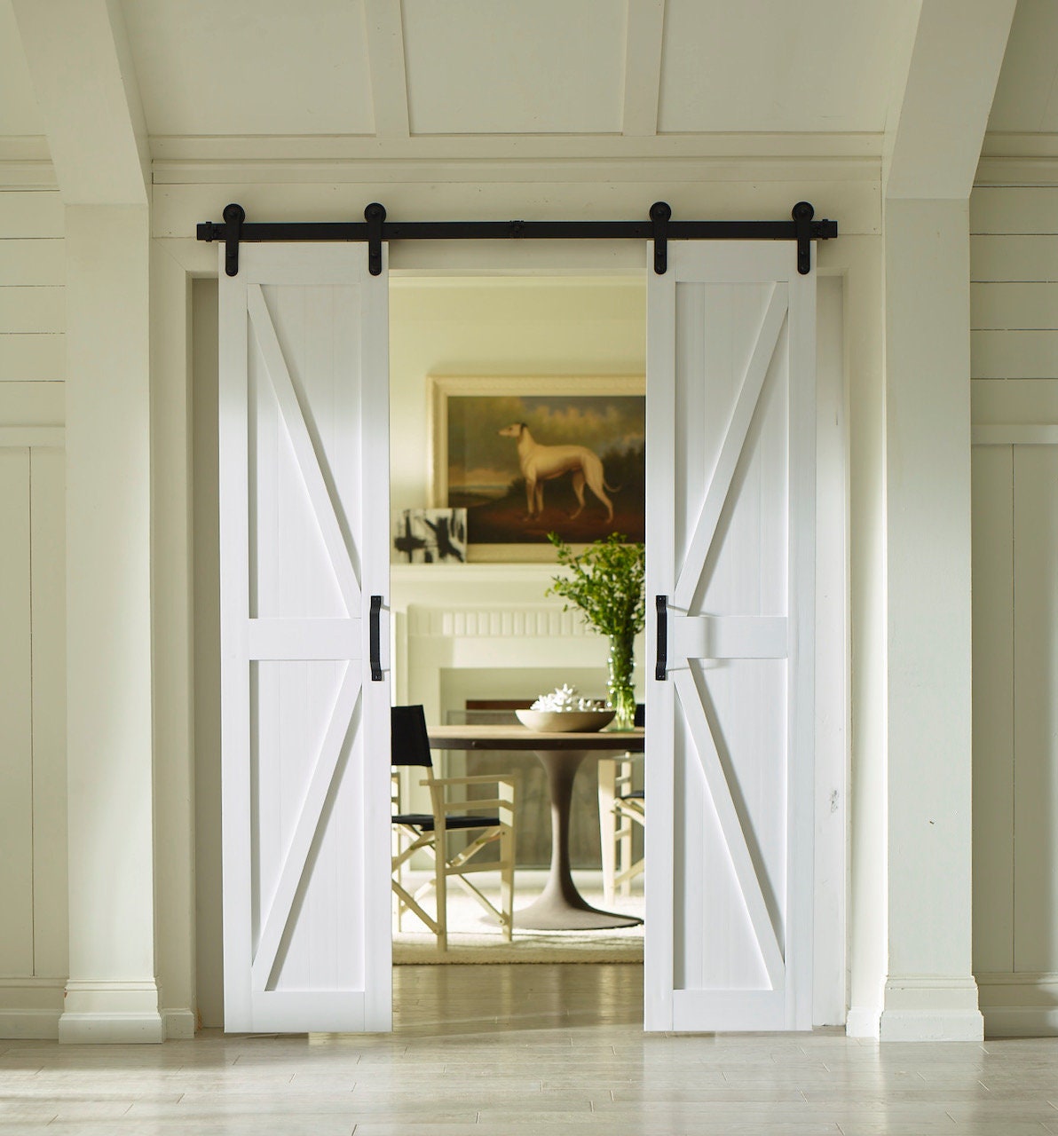 PVC Board & Batten Sliding Split double Barn Doors Etsy