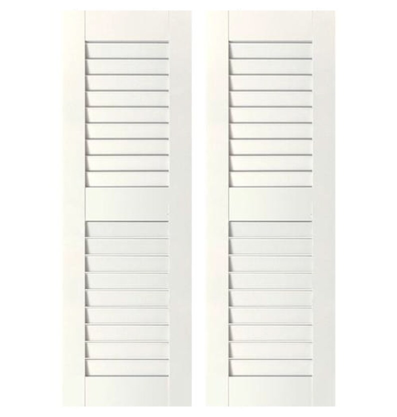Primed Solid Wood Louver/louver Exterior Shutters pair 14x53 Etsy