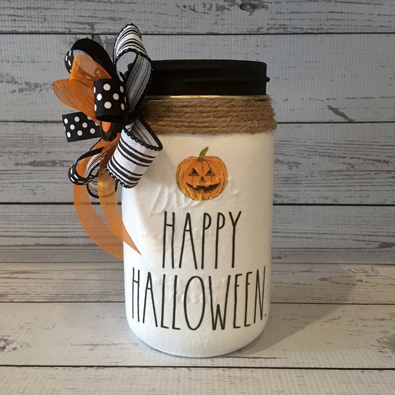 Rae Dunn Halloween Gläser Mit Holztablett – Limited Edition 2021, Spülmaschinenfest