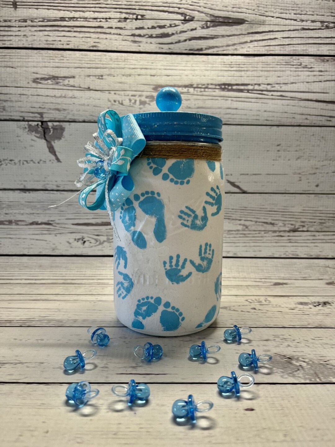 BOY SHOWER GIFT, Baby Boy Gift, Baby Gift, Mason Jar Decor, Baby
