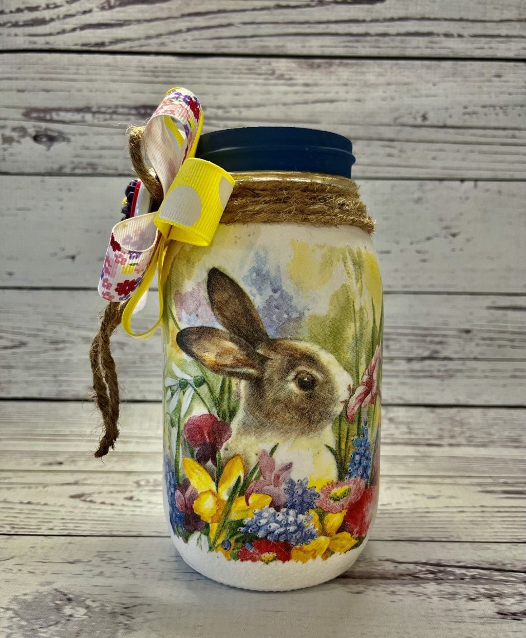 BUNNY and EASTER LILY Easter Bunny Easter Gift Easter Decor Etsy