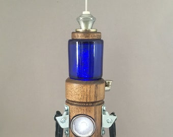Genuine Houcksville Robot Sculpture #29 (Cobalt glass, Blue and White LEDs)