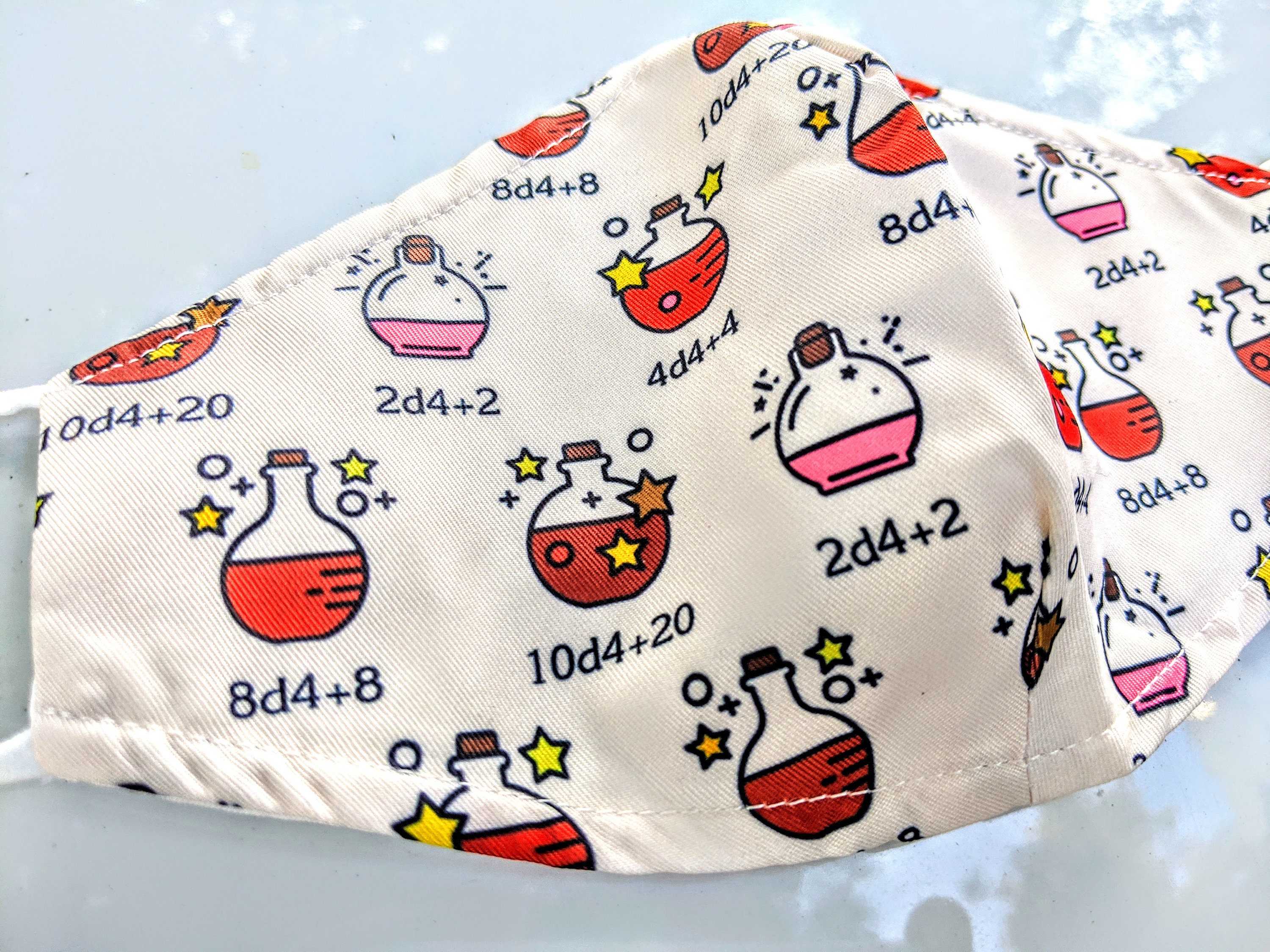 Dungeons and Dragons Potion Face Mask! Cream colored mask for DnD fan…