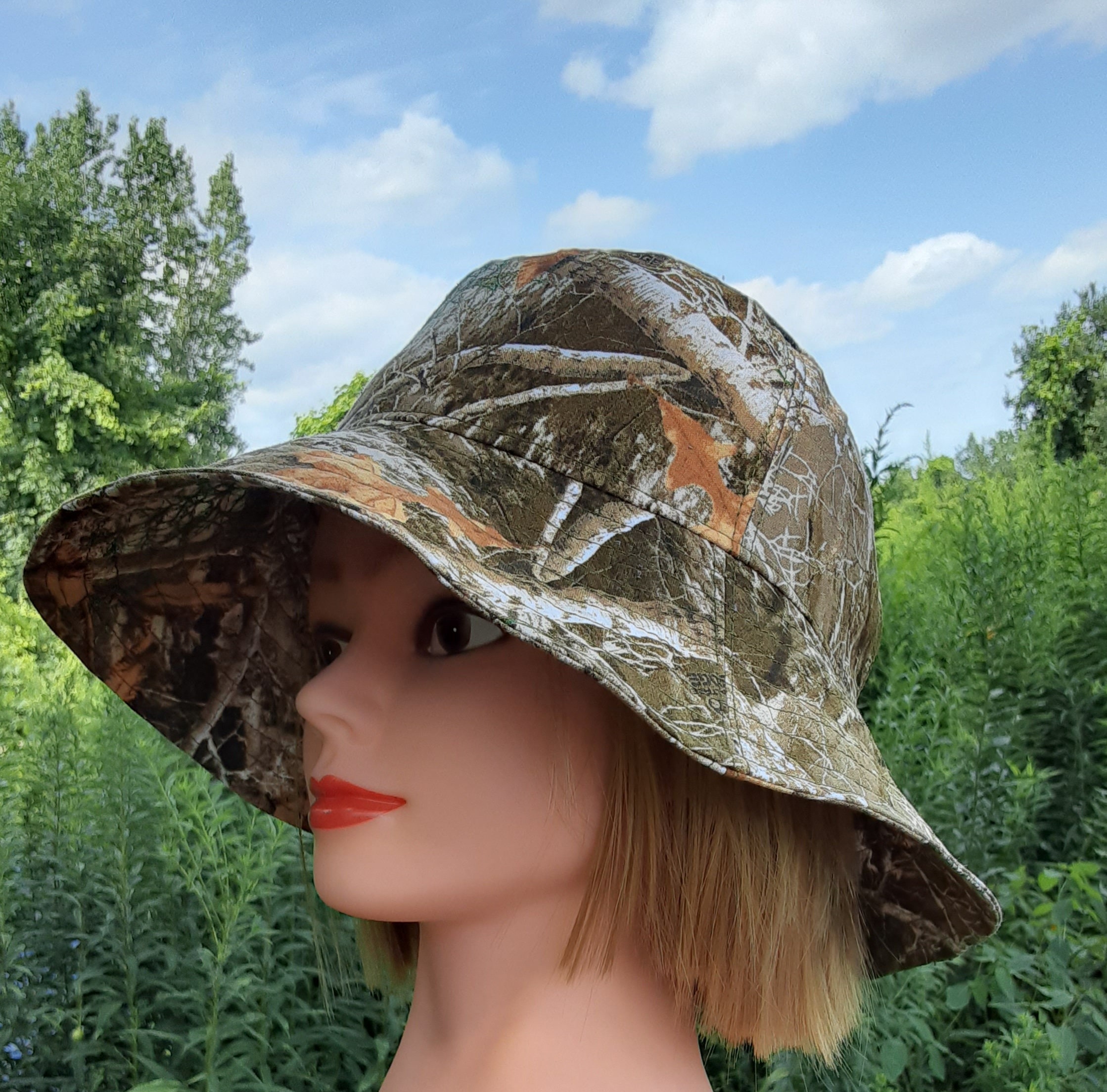 Camouflage Camo Sun Hat Bucket Hat Sun Protection Wide Etsy