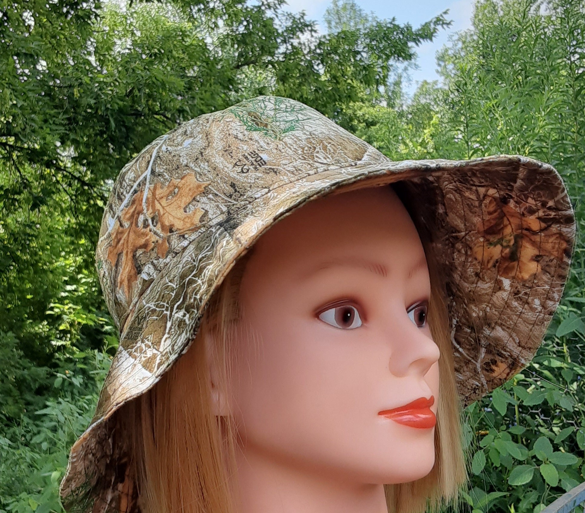 Camouflage Camo Sun Hat Bucket Hat Sun Protection Wide Etsy