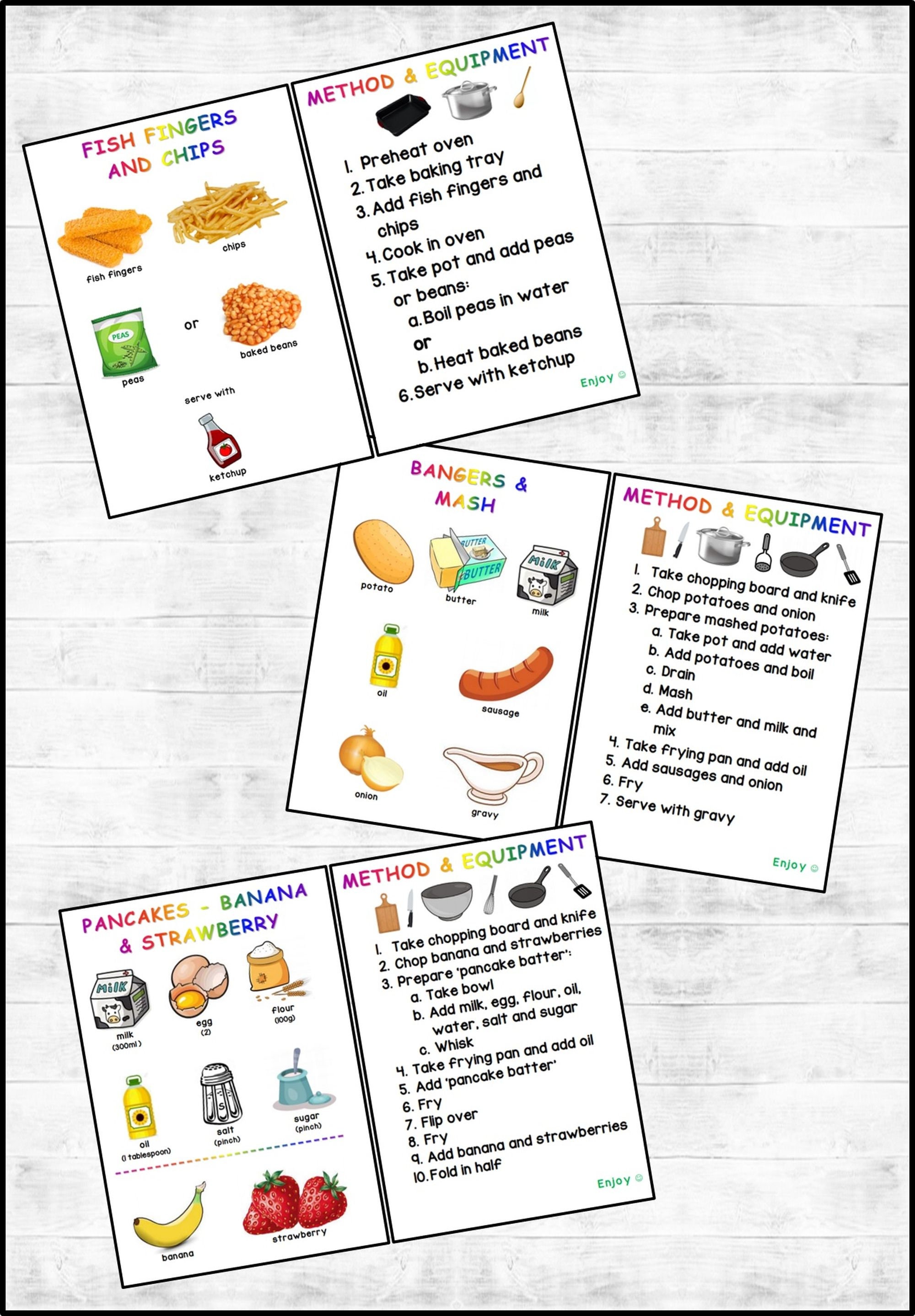 Autistic Cookbook Easy Simple Step By Step Recipes Kids Etsy