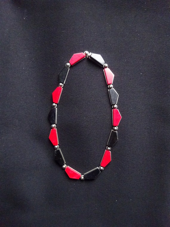 Rare-ART DECO NECKLACE-Deco 1930s Bakelite and Ste