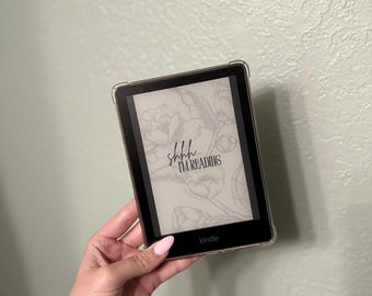 Shh I'm Reading Kindle Background Wallpaper, BookTok, Floral White
