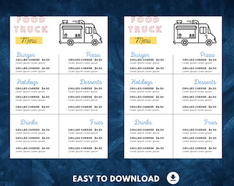 Customizable Digital Small Restaurant Menu Templates|editable menu|custom menu| digital template