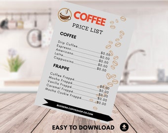 Customizable Digital Cafe Menu Templates|custom cafe| Digital menu| digital cafe
