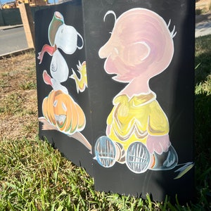 Charlie Brown and Snoopy Pumpkin Acrylic Painting