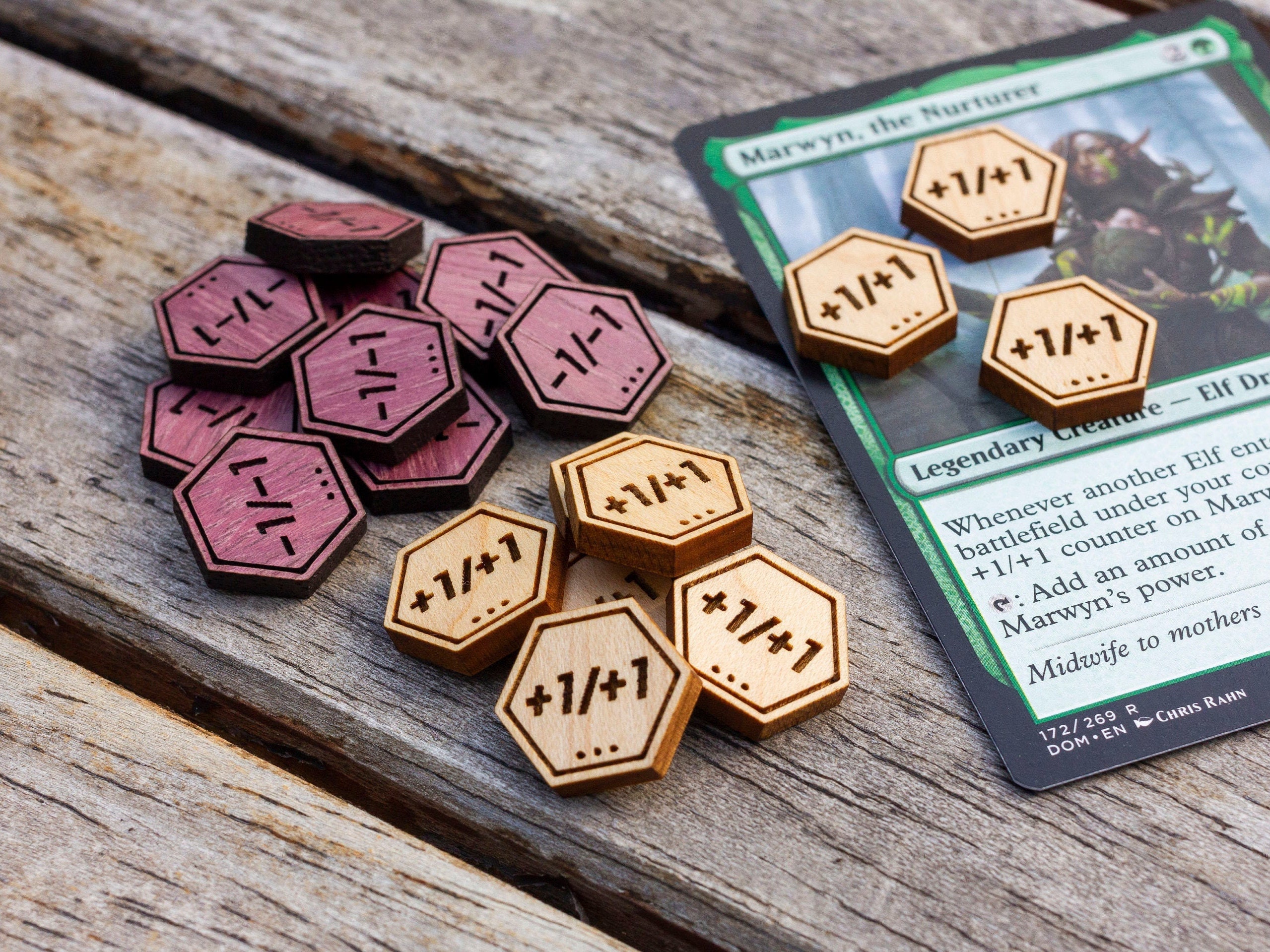 Wooden 1/1 or 1/1 Counters for Magic the Gathering Etsy
