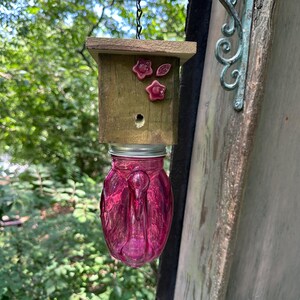 Dark Pink Flamingo with Flowers Carpenter Bee Catcher