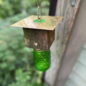 Emerald Green Honeycomb and Brass Carpenter Bee Catcher