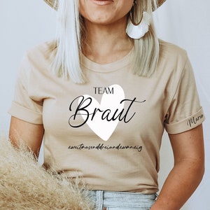 JGA Shirt, T-Shirt JGA, Braut und Team Braut Shirts personalisiert mit Namen für den Junggesellinnenabschied, Geschenk Braut, Hochzeit