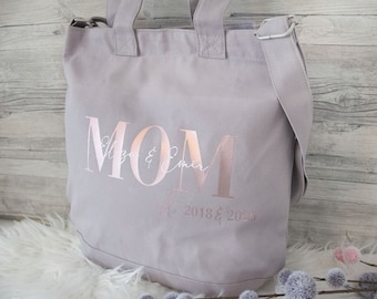 Mom Mama Tasche Filztasche Shopper Umhängetasche, personalisiert mit Kindernamen und Geburtsjahr, Weihnachtsgeschenke Familie, Wickeltasche