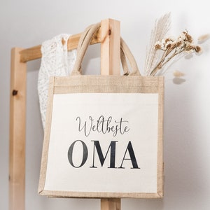 Jute bag for grandma, mommy bag, personalized jute bag, gift bag, Christmas gifts, jute shopper with name, best mom, gift