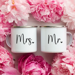 Personalized Mug Mrs Mr | Mug with name | coffee cup | Personalized Teacup | ceramic mug | Enamel | Gift for newlyweds