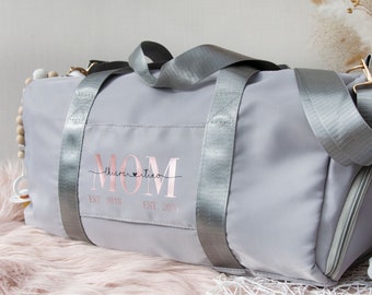 Family Mommy Bag, Mama Tasche, Kliniktasche, Geschenk zur Geburt, Travel Bag, Umhängetasche mit Namen und Geburtsjahren personalisiert, Baby