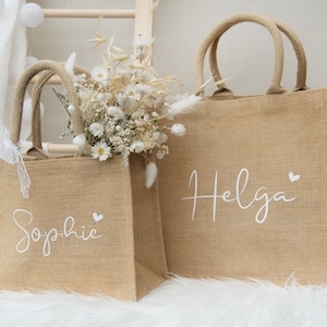 Jute bag, mommy bag, gift idea, personalized handbag, gift bag, Christmas gift mom grandma, jute shopper with name